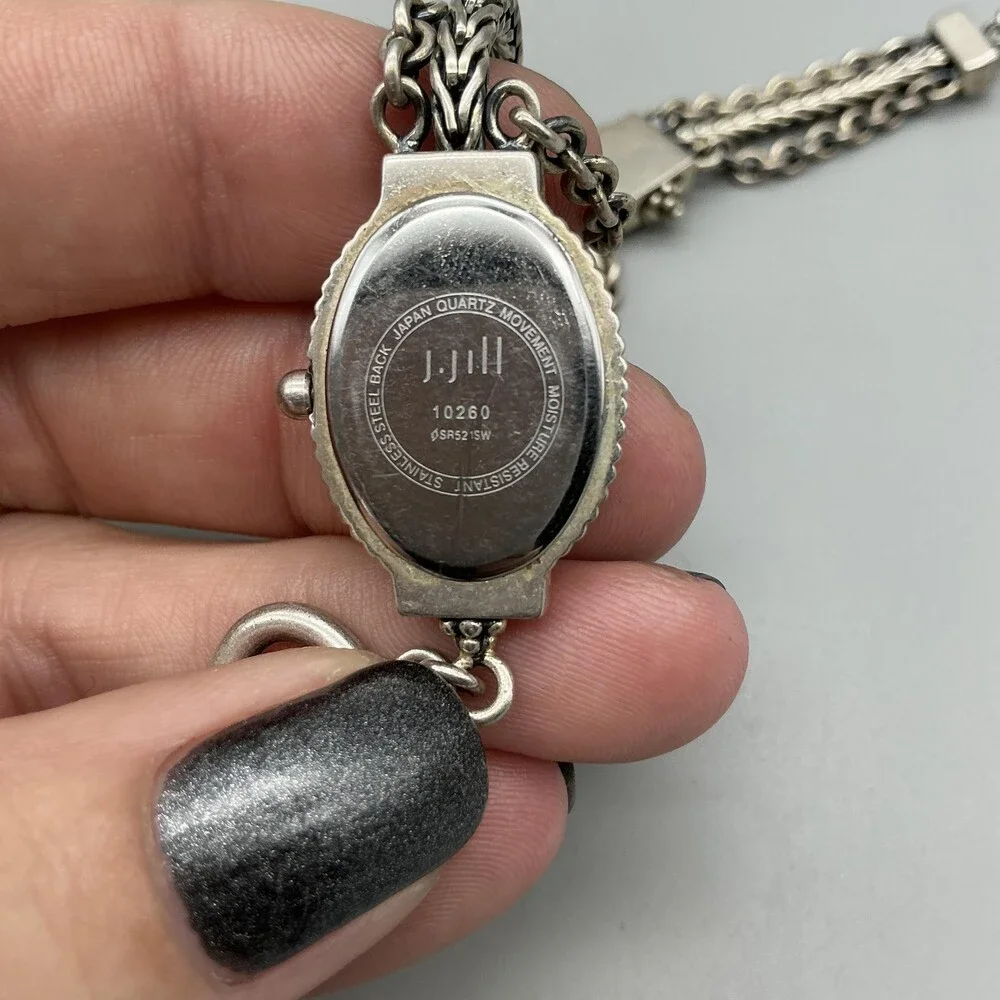J. Jill Womens Watch 18mm MOP Dial Silver Tone Beaded 10260 New Battery 7.5